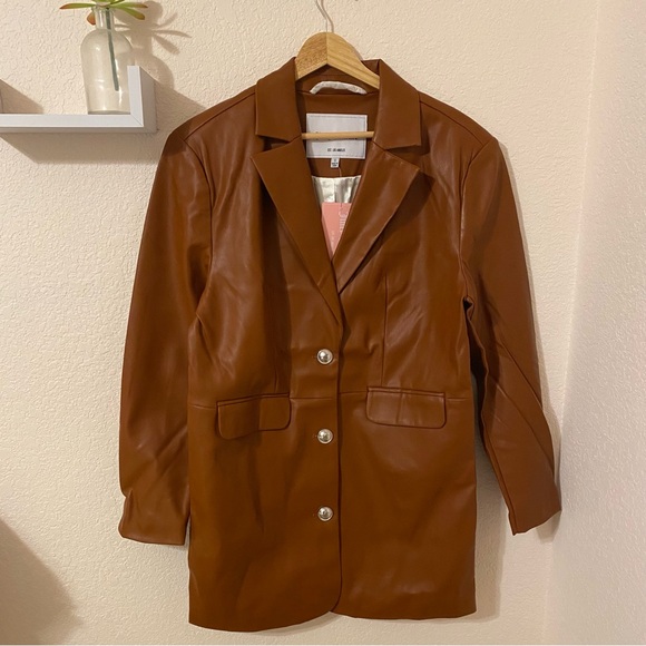 Juicy Couture Oversize Faux Leather Trench Coat in Ginger - Picture 3 of 6